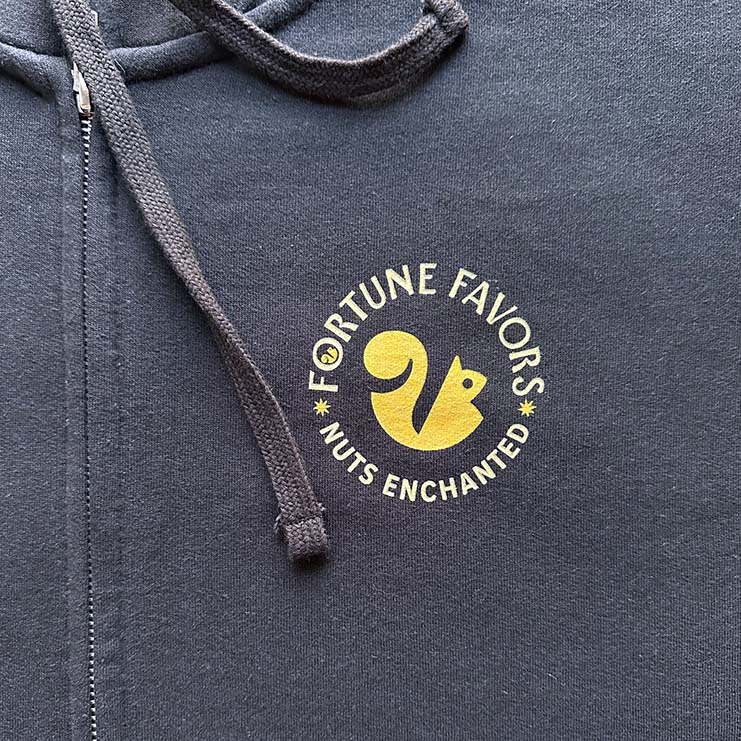 closeup of front of hoodie print