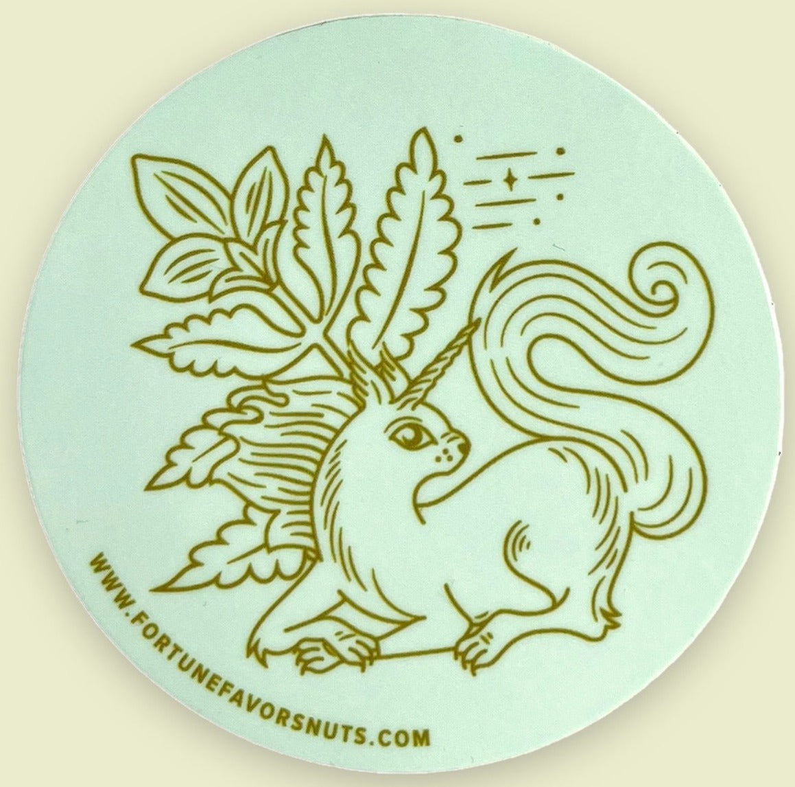 The Classic Beast, white and gold sticker