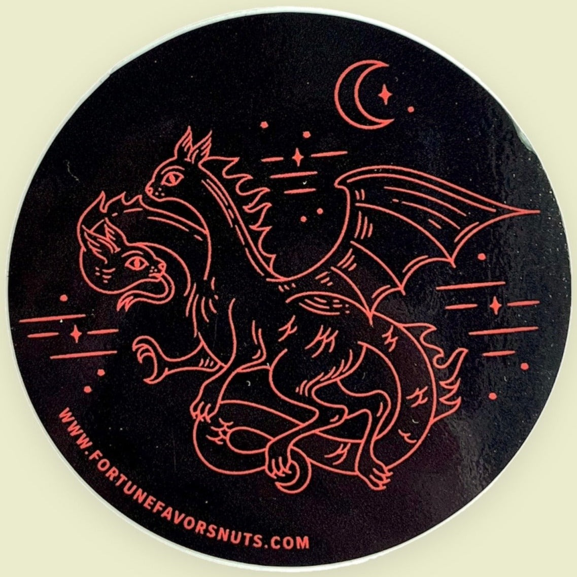 The Spicy Two headed squirrel dragon, black and spicy red