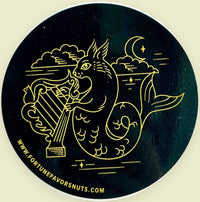 The Everything Squirrel Beast, black and gold sticker